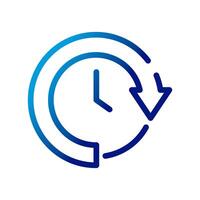 time watch with arrow around gradient style icon vector