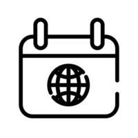 calendar reminder with sphere browser line style icon vector
