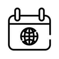 calendar reminder with sphere browser line style icon vector