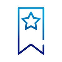 star with ribbon gradient style icon vector