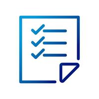 paper document file with checklist gradient style icon vector