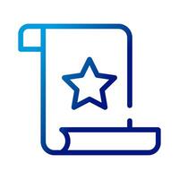 paper document file with star gradient style icon vector