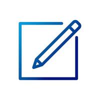 paper document file with pencil gradient style icon vector