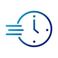 time clock with speed symbol gradient style icon vector