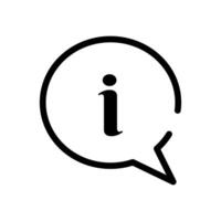 information symbol in speech bubble line style icon vector