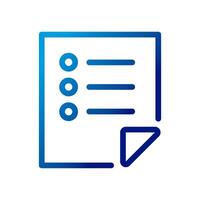 paper document file with text lines gradient style icon vector