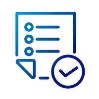 paper document file with check symbol gradient style icon vector