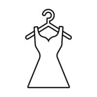 vestido femenino en icono de estilo de línea de pinza de ropa vector