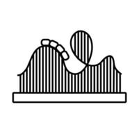 roller coaster mechanical fairground attraction line style icon vector