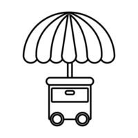 fair kiosk cart style line icon vector