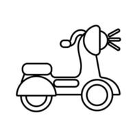 icono de estilo de línea de scooter de motocicleta vector