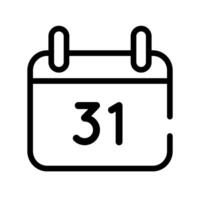 calendar reminder with 31 number line style icon vector