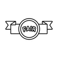 fair seal with ribbon line style icon vector