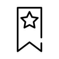 star with ribbon line style icon vector