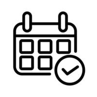 calendar reminder with check like line style icon vector
