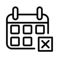 calendar reminder with x line style icon vector