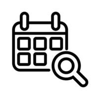 calendar reminder with magnifying glass line style icon vector