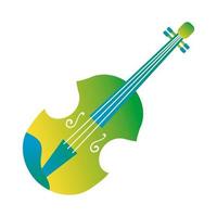 cello string instrument line and fill style icon vector