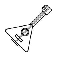 icono de estilo de línea de instrumento de cuerda balalaika vector