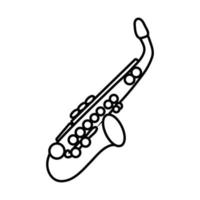 icono de estilo de línea de instrumento musical de saxofón vector