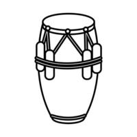 tropical bongo drum instrument line style icon vector