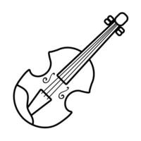 icono de estilo de línea de instrumento de cuerda de violonchelo vector