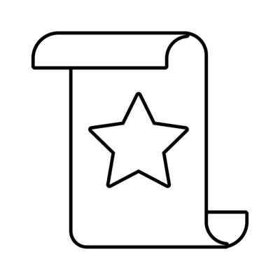 patchment with star document line style icon