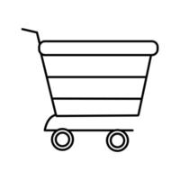 icono de estilo de línea de carrito de compras vector