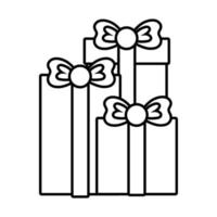 cajas de regalos presenta icono de línea de estilo vector