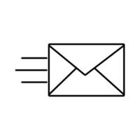 icono de estilo de línea de correo de sobre vector