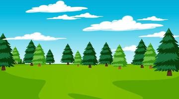 Blank nature park landscape at daytime scene with many clouds in the sky vector