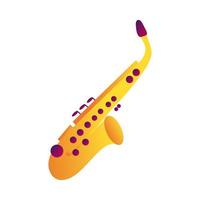 saxophone musical instrument line and fill style icon vector