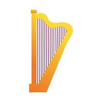 harp string instrument line and fill style icon vector