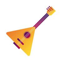 línea de instrumento de cuerda balalaika e icono de estilo de relleno vector