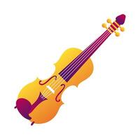 fiddle string instrument line and fill style vector