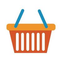 shopping basket line and fill style icon vector