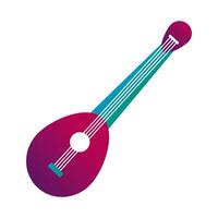 bandurria string instrument line and fill style icon vector