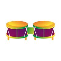 timbales instrumento musical línea e icono de estilo de relleno vector