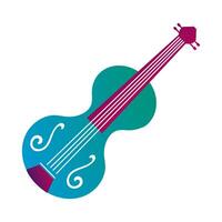 fiddle string instrument line and fill style icon vector