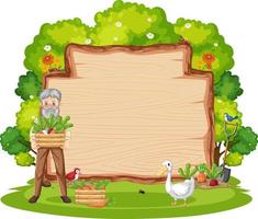 Empty banner template in the farm scene isolated on white background vector