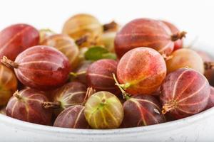 frutas crudas de grosella espinosa del jardín bio sabor de verano foto