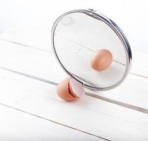 Imagination in the mirror, concept inside and outside photo