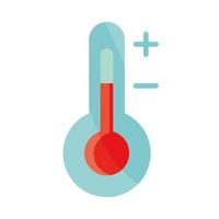 termómetro instrumento de medida de temperatura icono plano con sombra vector