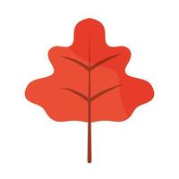 autumn leaf foliage natural flat icon with shadow vector