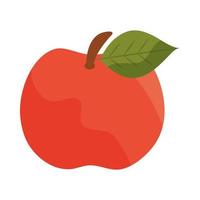 icono plano de cosecha de manzana de fruta fresca con sombra vector