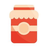 jar jam sweet food preserve fruit flat icon with shadow vector