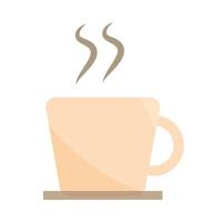 hot coffee cup aroma beverage flat icon with shadow vector