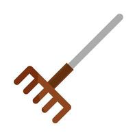 gardening rake tool flat icon with shadow vector