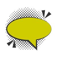 pop art green speech bubble halftone style flat design white background vector