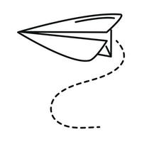 back to school paper plane creativity elementary education line icon style vector